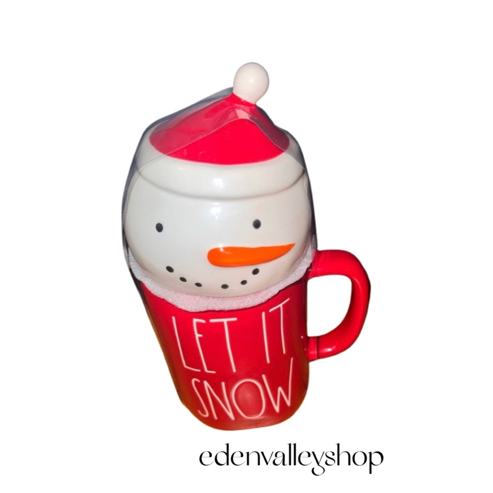NEW 2022 Rae Dunn Snowman Topper Red Mug ✨⛄️ January Winter Decor Coffee Mug
